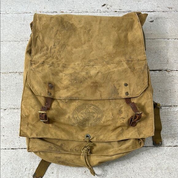 Vintage Boy Scouts Distressed Old World Look Backpack - Picture 1 of 7